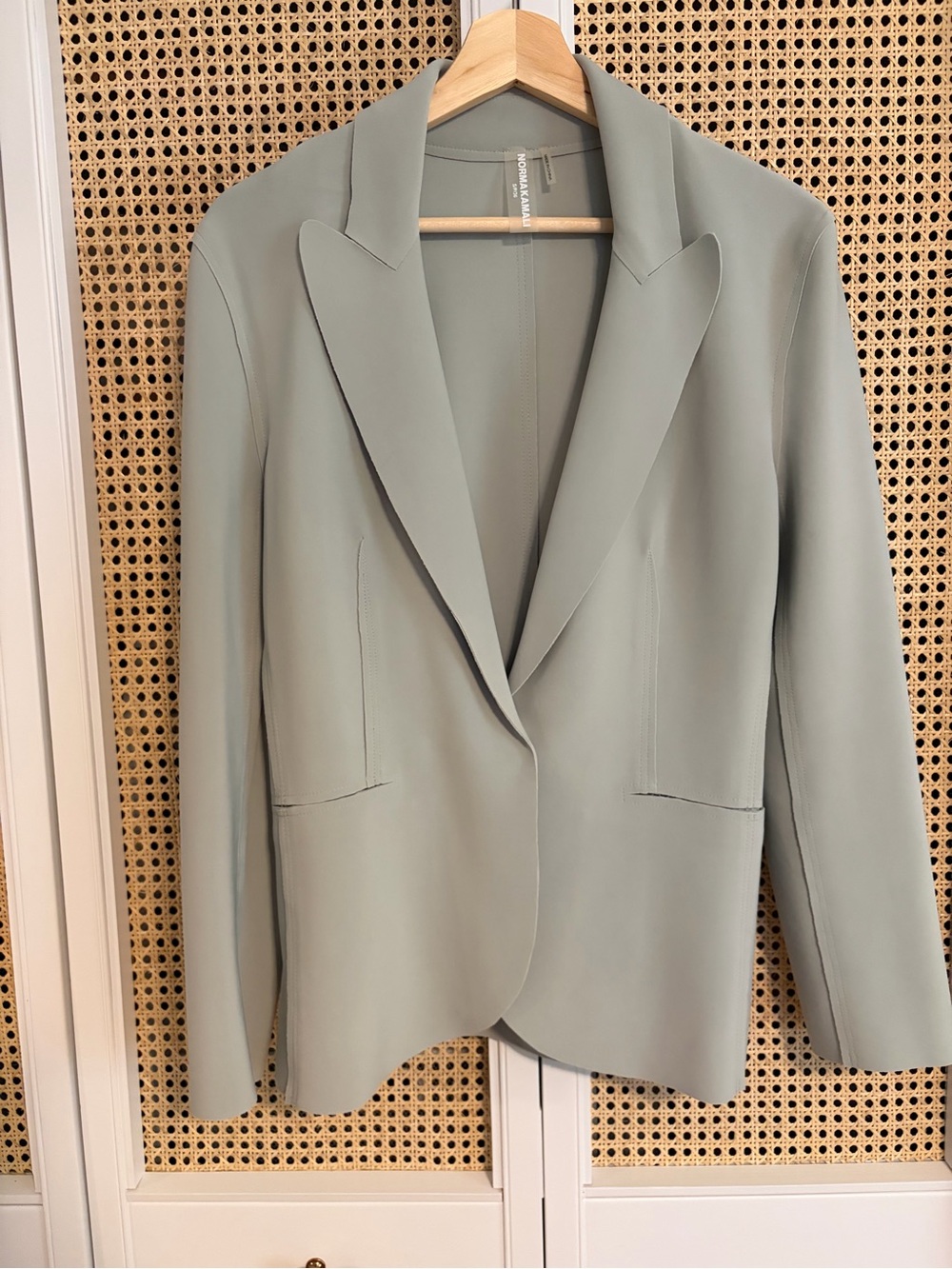 Norma Kamali Sage Green Tailored Blazer